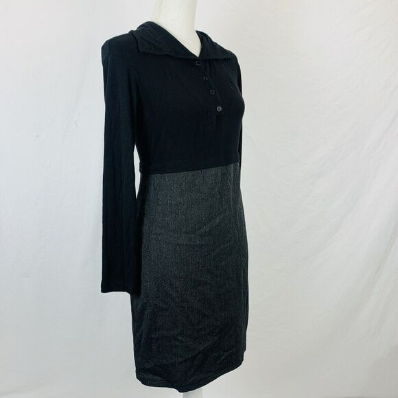 Transit Par Such Sheath Dress Long Sleeve Career Black Gray Knee Length Size 2 - Picture 5 of 9